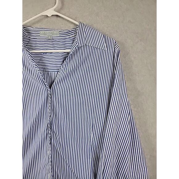 Foxcroft Wrinkle Free 100% Cotton Blue Striped LS Button Up Shirt Women Plus 18 - Picture 4 of 12